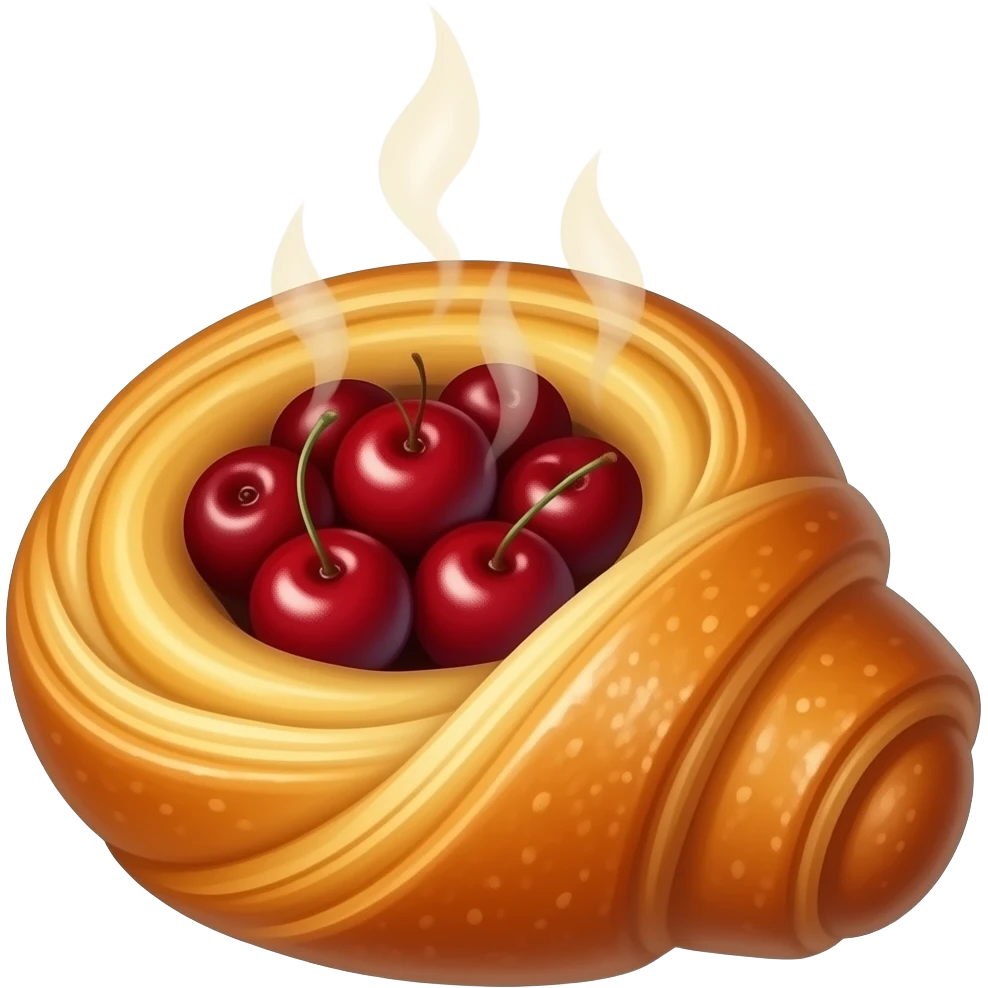 Warm Danish pastry cherry filling emoji
