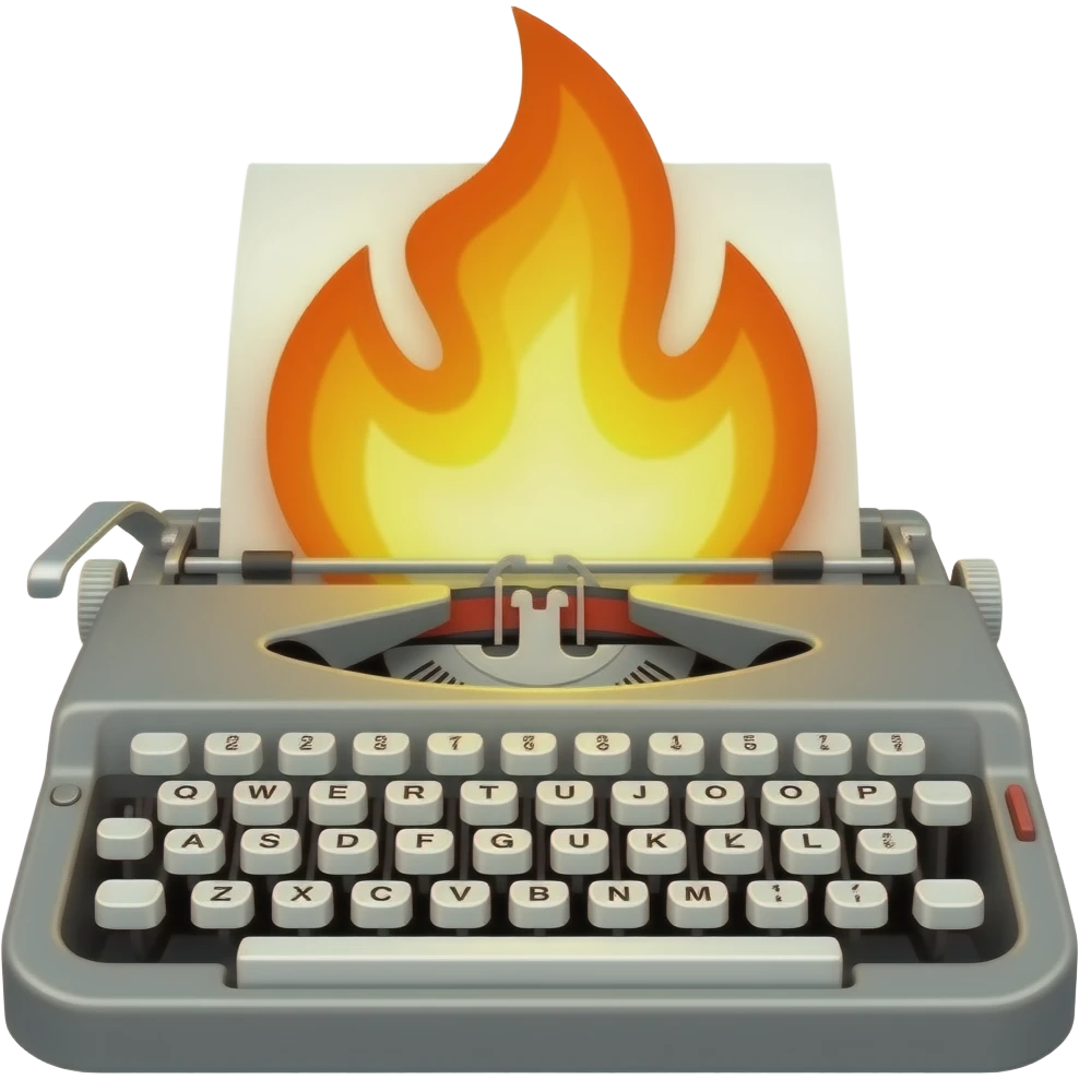 type writer fire emoji