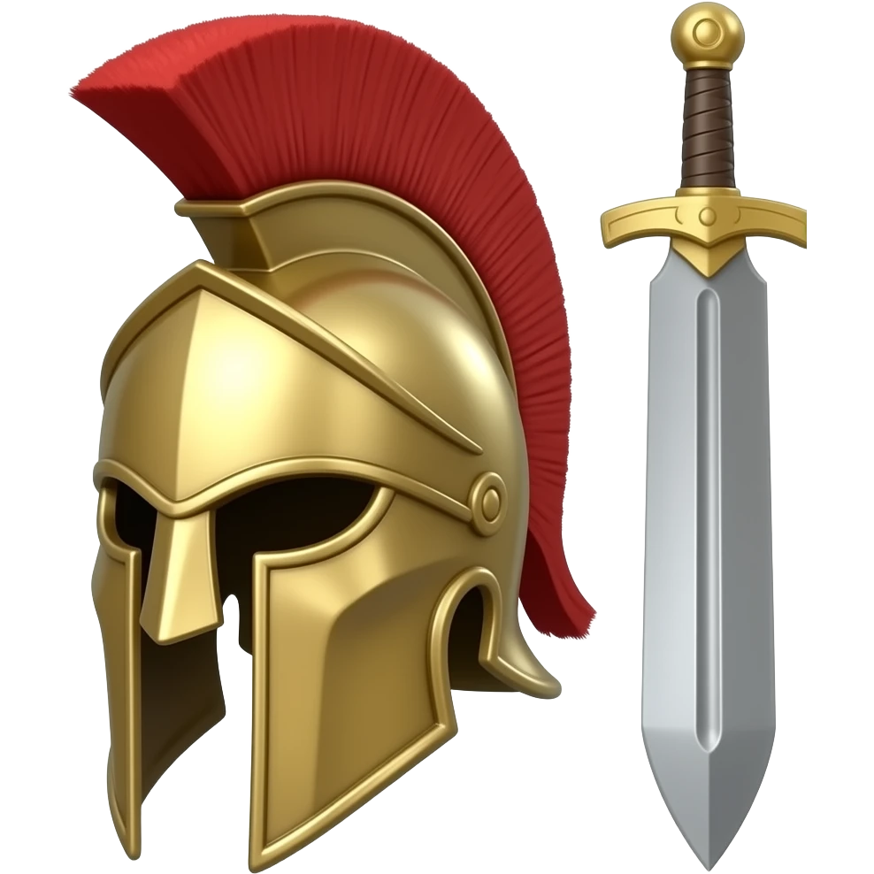Spartan helmet with sword emoji