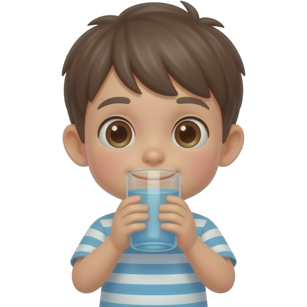 a kid drinking water emoji