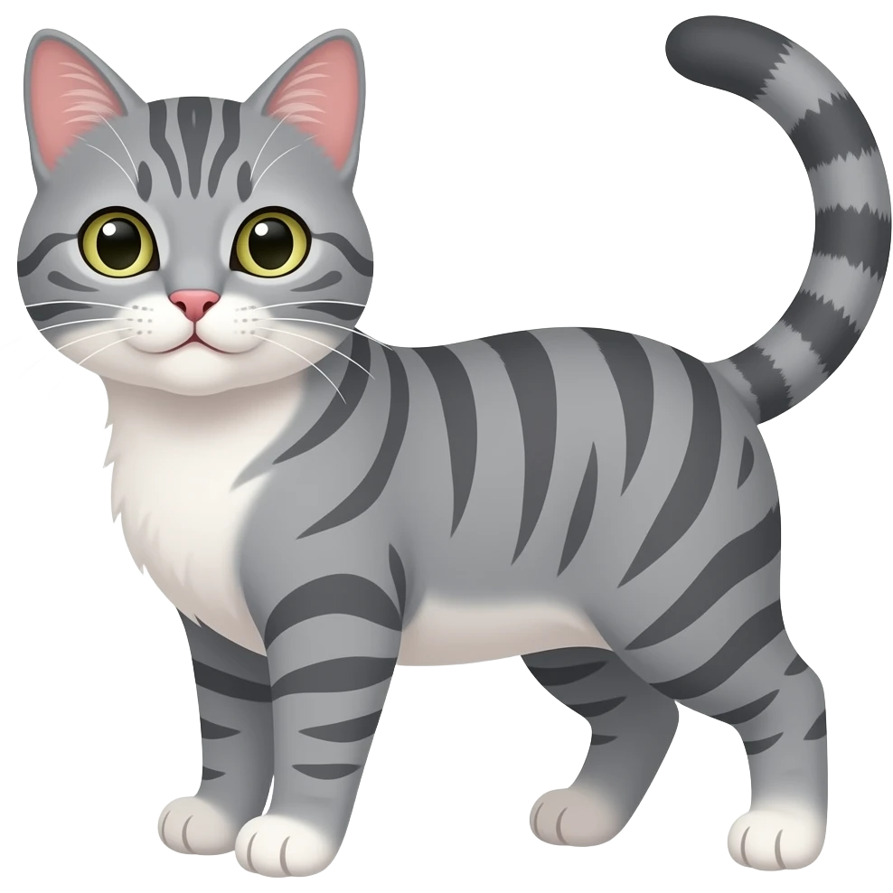 gray cat with stripes emoji