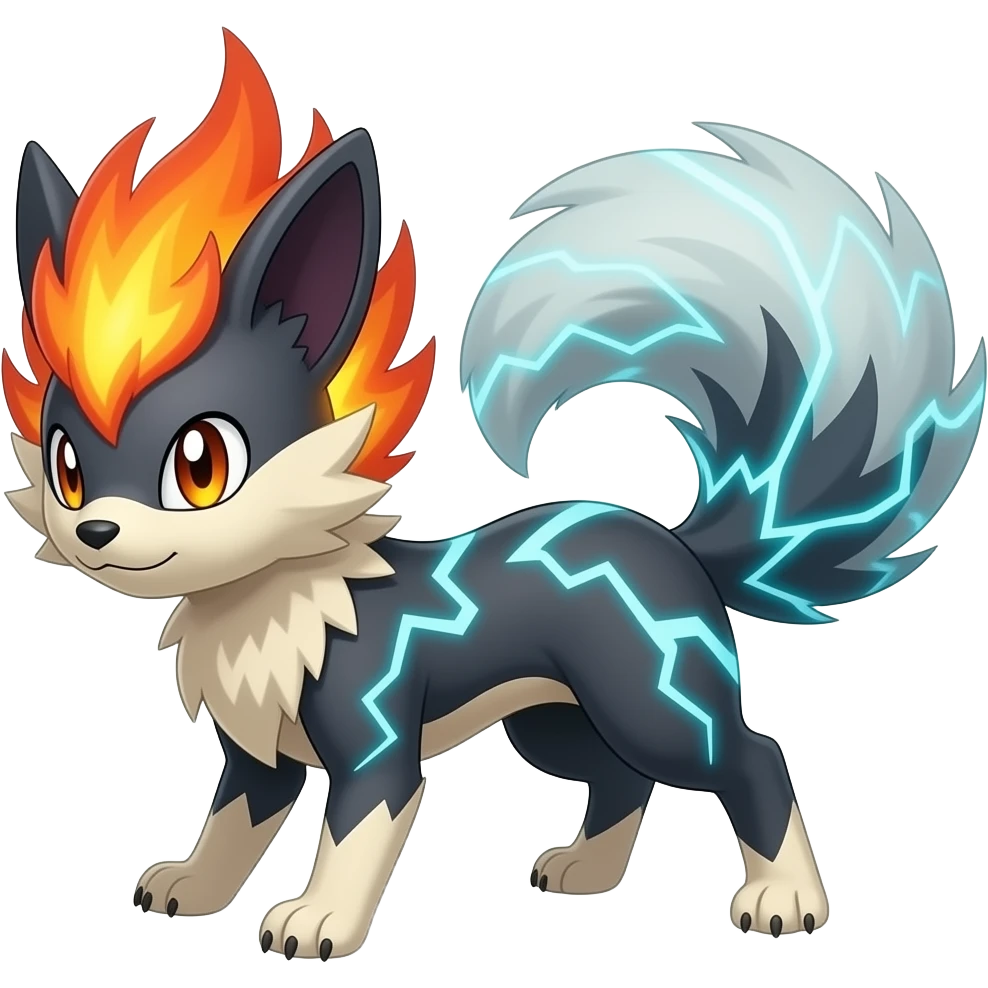 Pyroar-Furret-Shinx-Luxio-Luxray-Fakémon-hybrid emoji