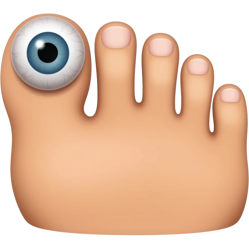 one eyeball on a big toe emoji