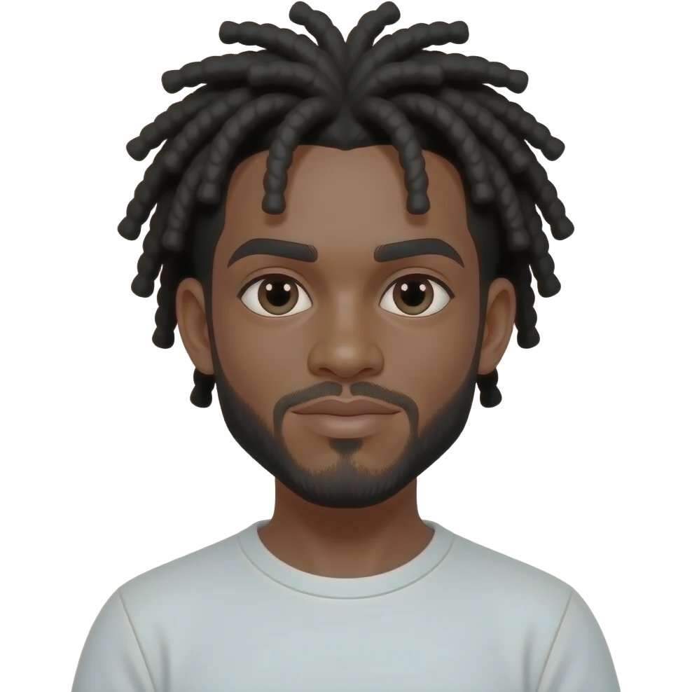 black man with freeform dreads emoji