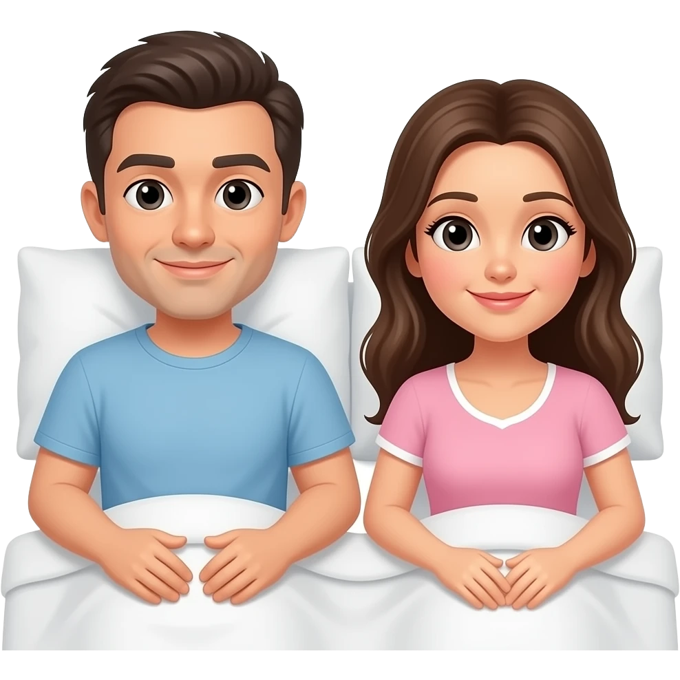 man and women in bed emoji