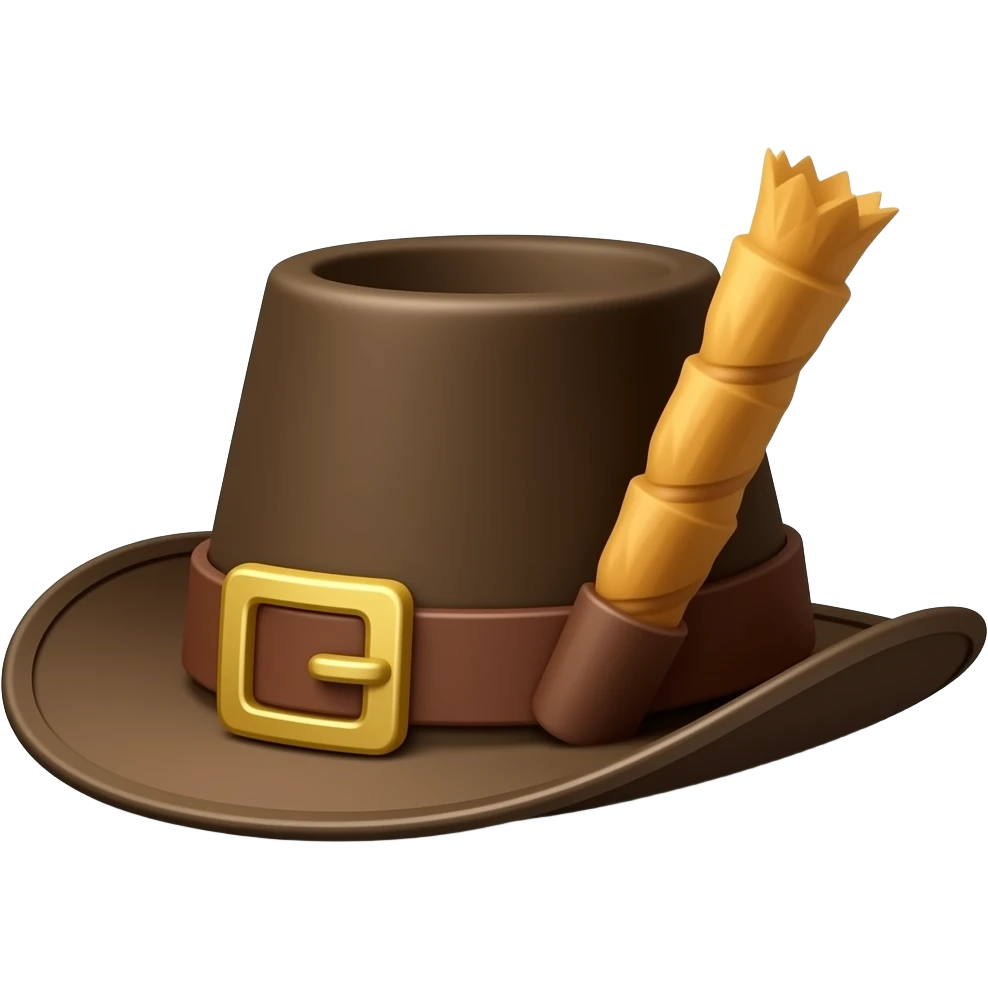 brown Pilgrim Hat emoji