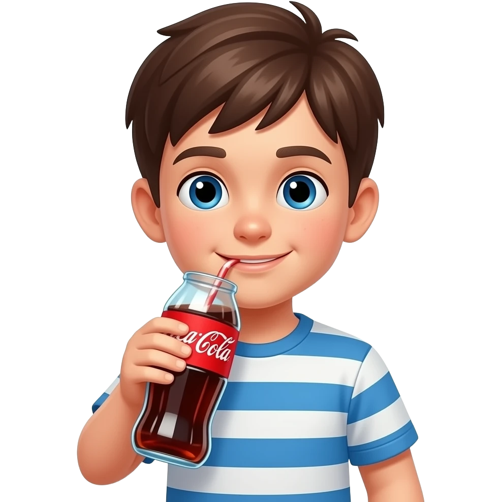 boy drinking soda emoji