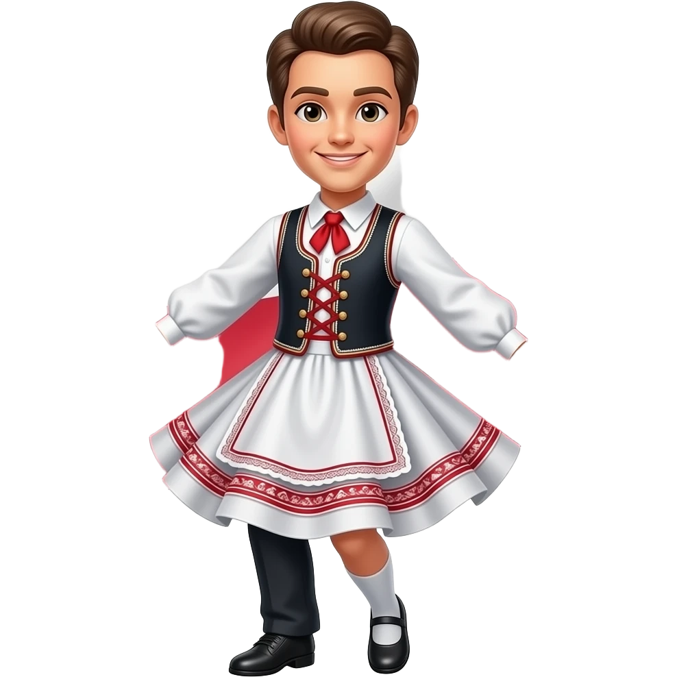 폴란드 국기를 배경으로 한 폴카 emoji