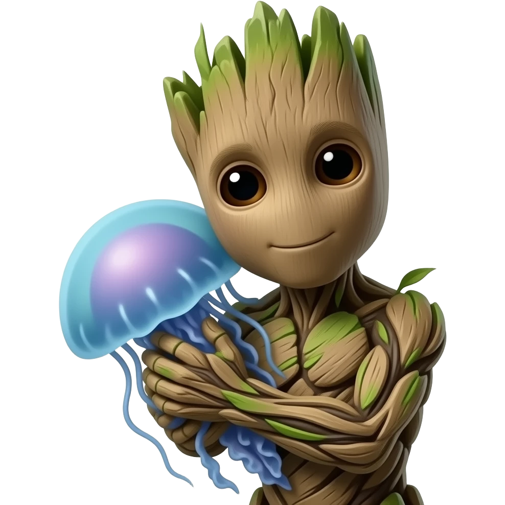 groot hug jellyfish emoji