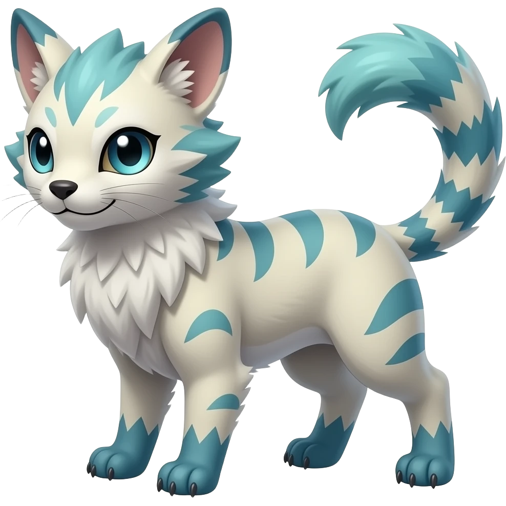 Realistic Pastel dusky edgy cool textured epic cute rough rowdy feral patterned digitigrade quadrupedal Luxray-Manectric-Sprigatito-Shaymin-Shinx-Fakémon-hybrid emoji