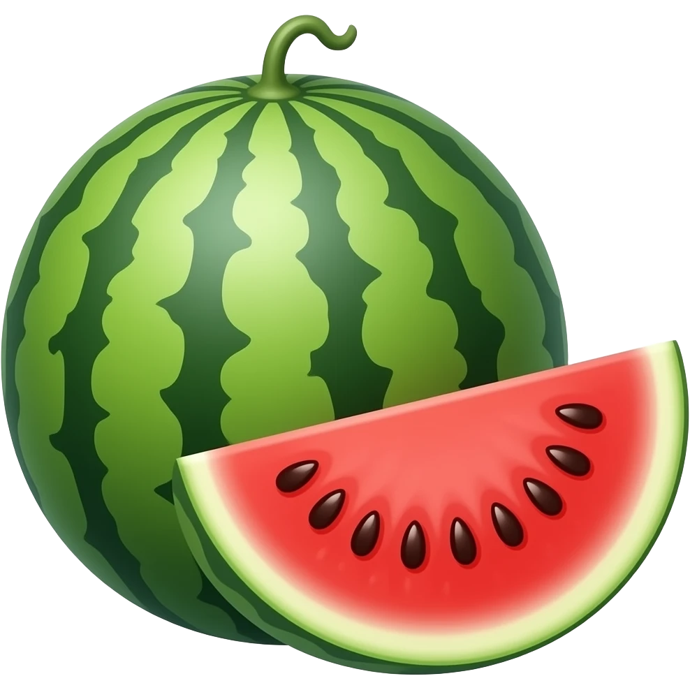 ripe whole and sliced Watermelon emoji