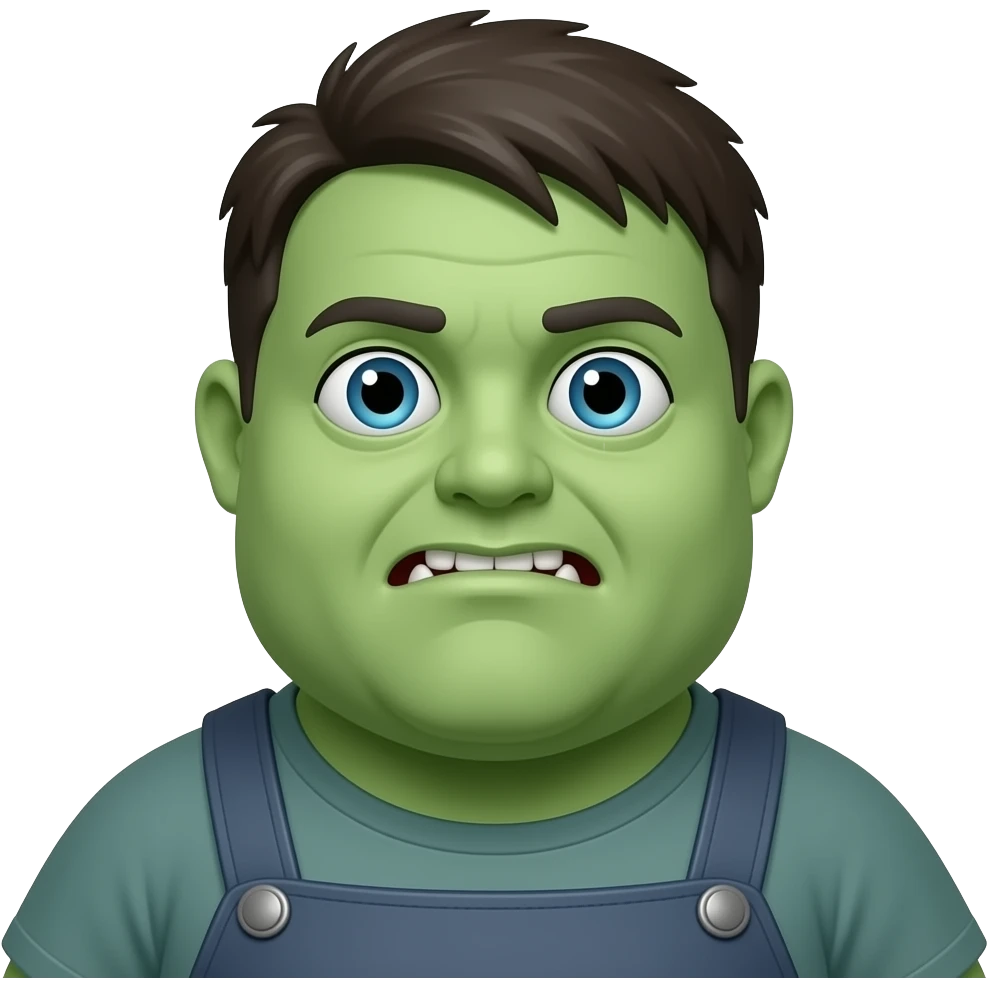 fat zombie pale green skin emoji