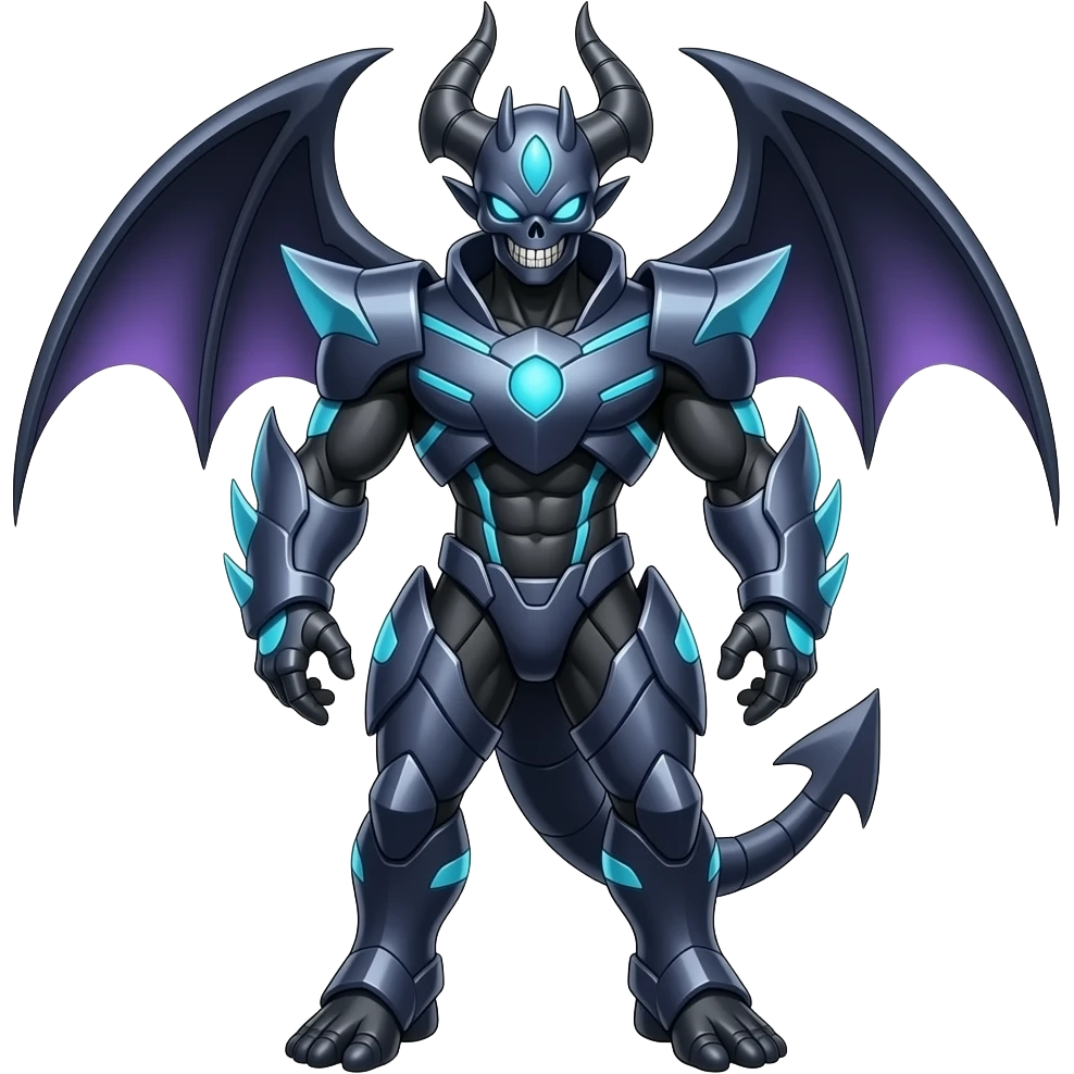 Shiny Futuristic Badass Demonic Spectral Dusky Spooky Skull-faced Cool Hot Stylish Handsome Alien-Salandit-Darkrai-Genesect-Fakémon-fusion (full body) emoji