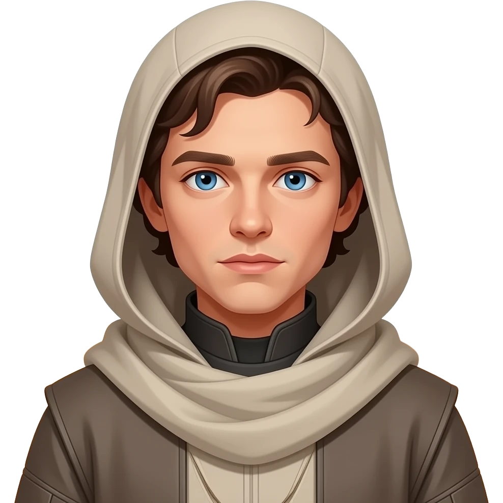 paul atreides timothee chalamet blue eyes with grey beigehood in dune
 emoji