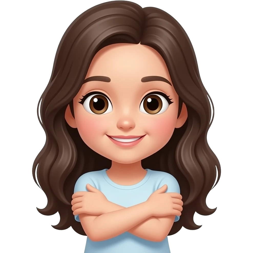 girl hugging herself emoji