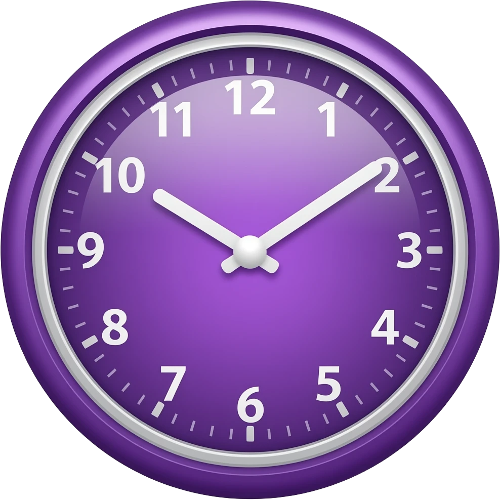 Reloj violeta emoji