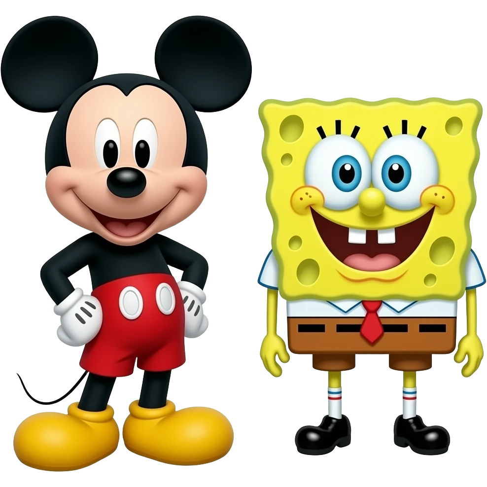 Mickey Mouse and SpongeBob emoji