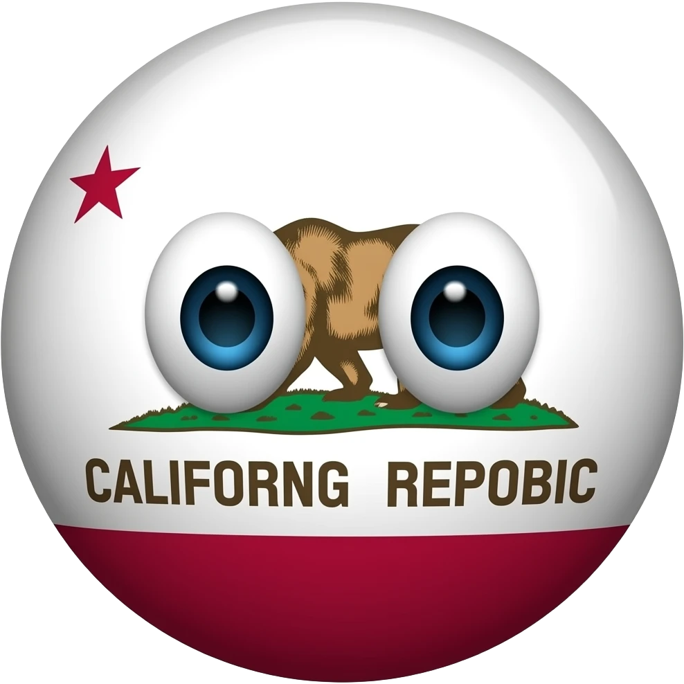 California flag country Ball eyes emoji