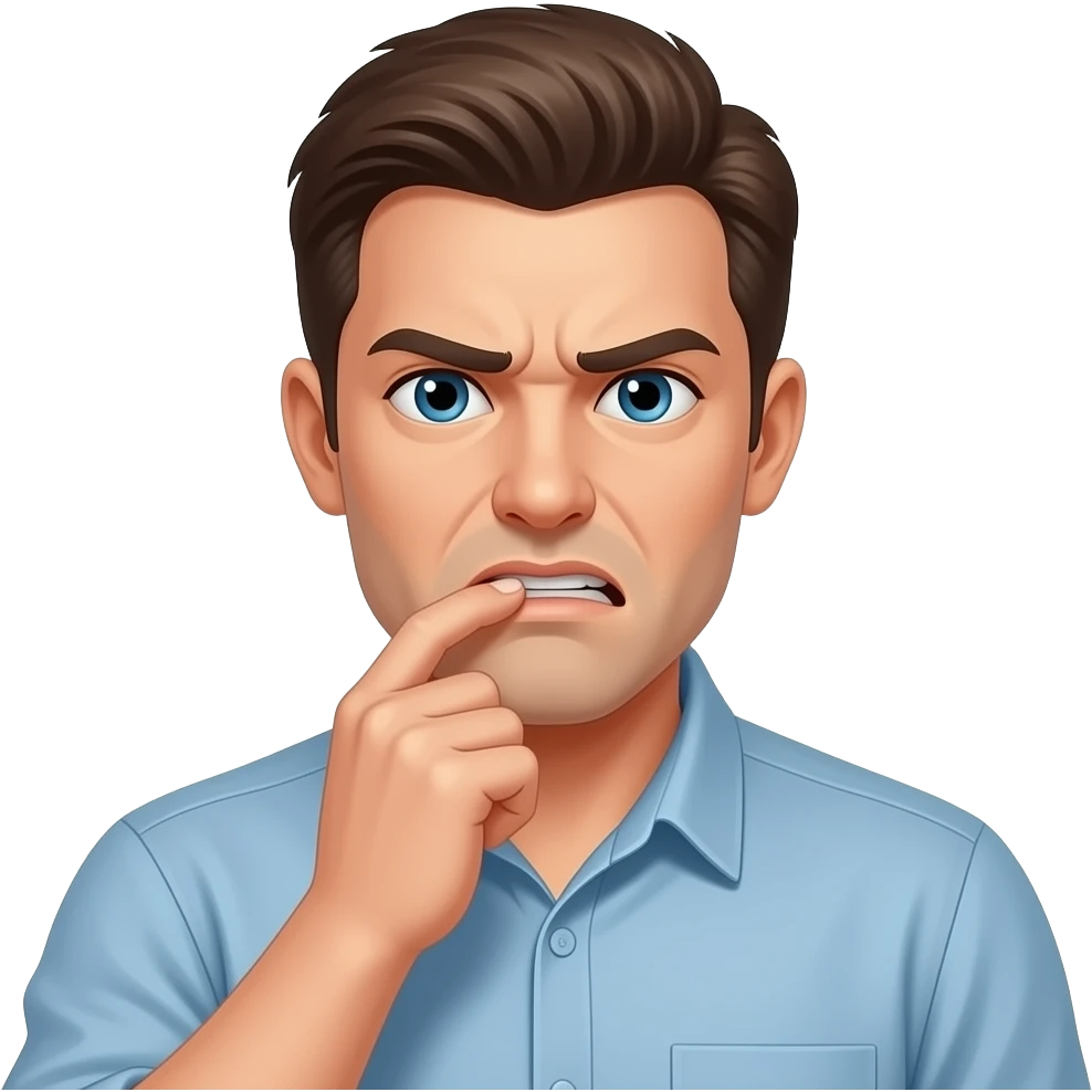 facet obgryzajacy paznockie ktory jest zestresowany emoji