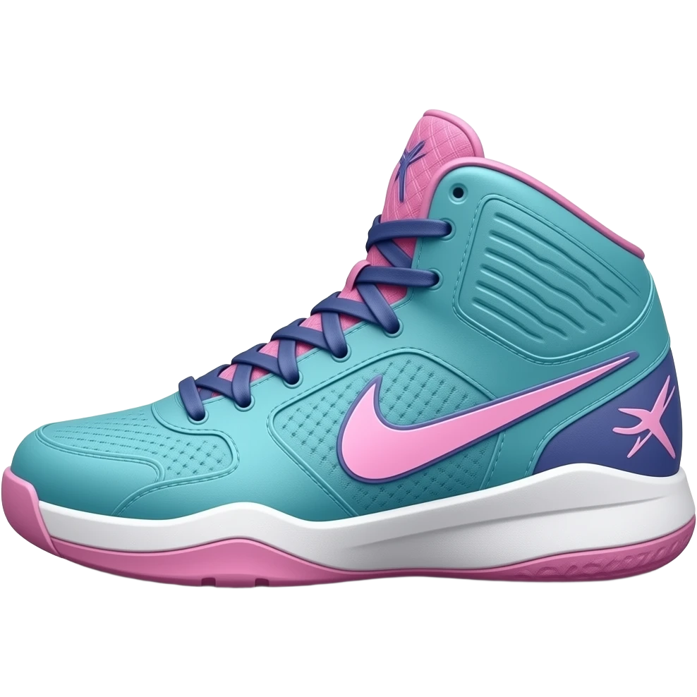 Make blue teal and pink Kobe basketball shoes emoji