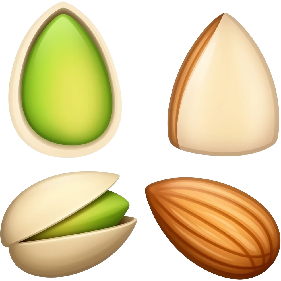 Pistachio and almond separate emoji