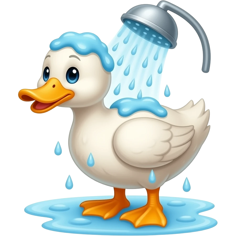 Duck having a shower emoji