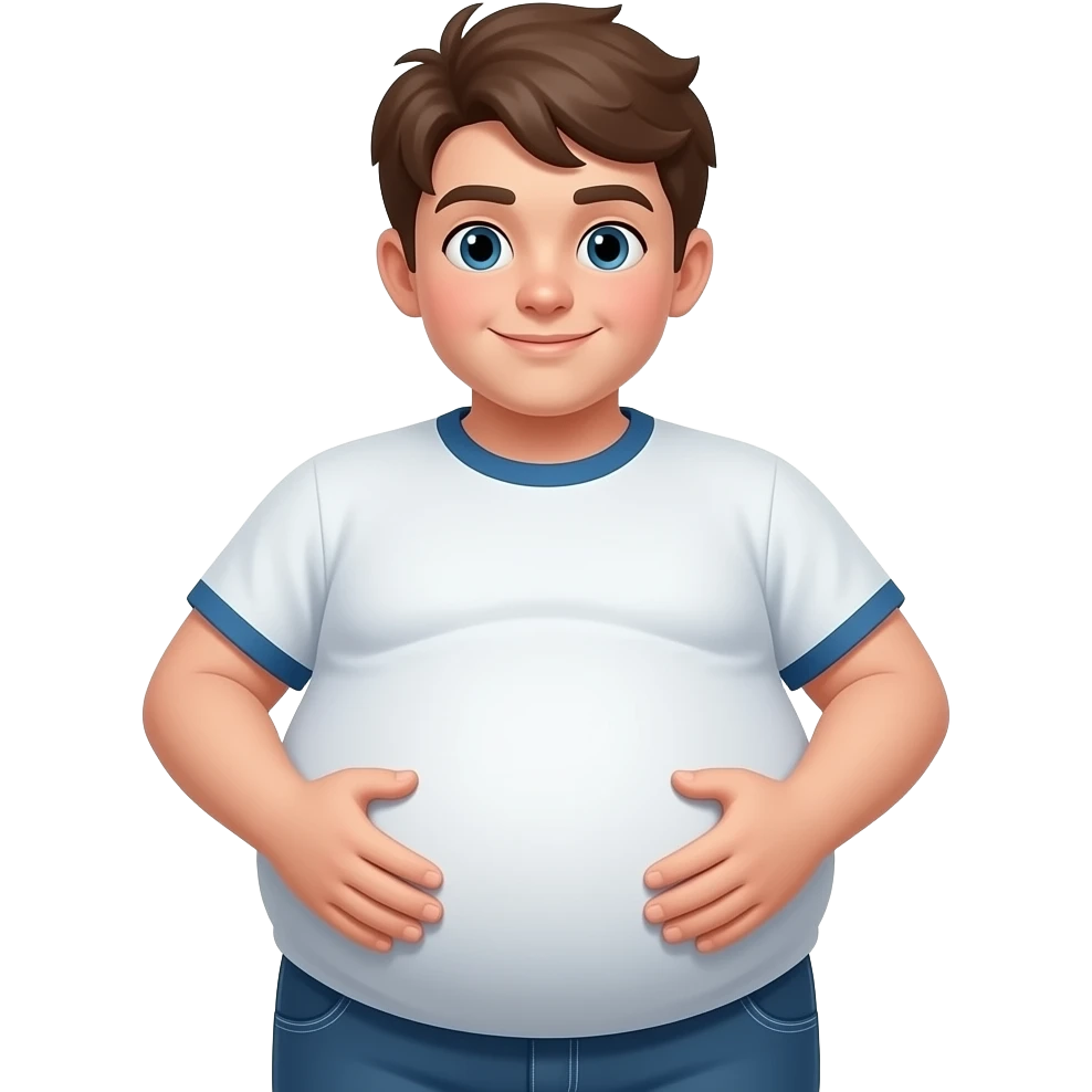 Chłopak ma 14 lat z bardzo dużym brzuchem emoji