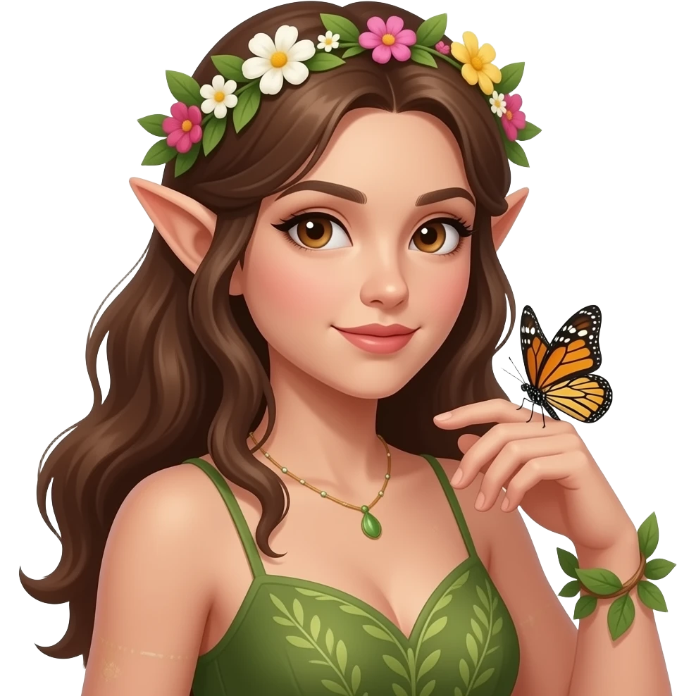 🧝🏻‍♀️🌸🦋🍃🌞 emoji