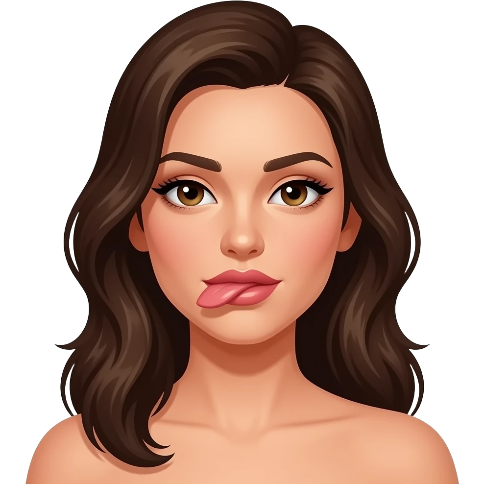Sexi mujer mordiéndose los labios. emoji