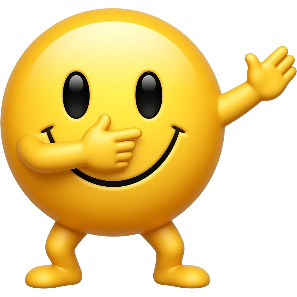 Круглый желтый Смайл  делает dab emoji