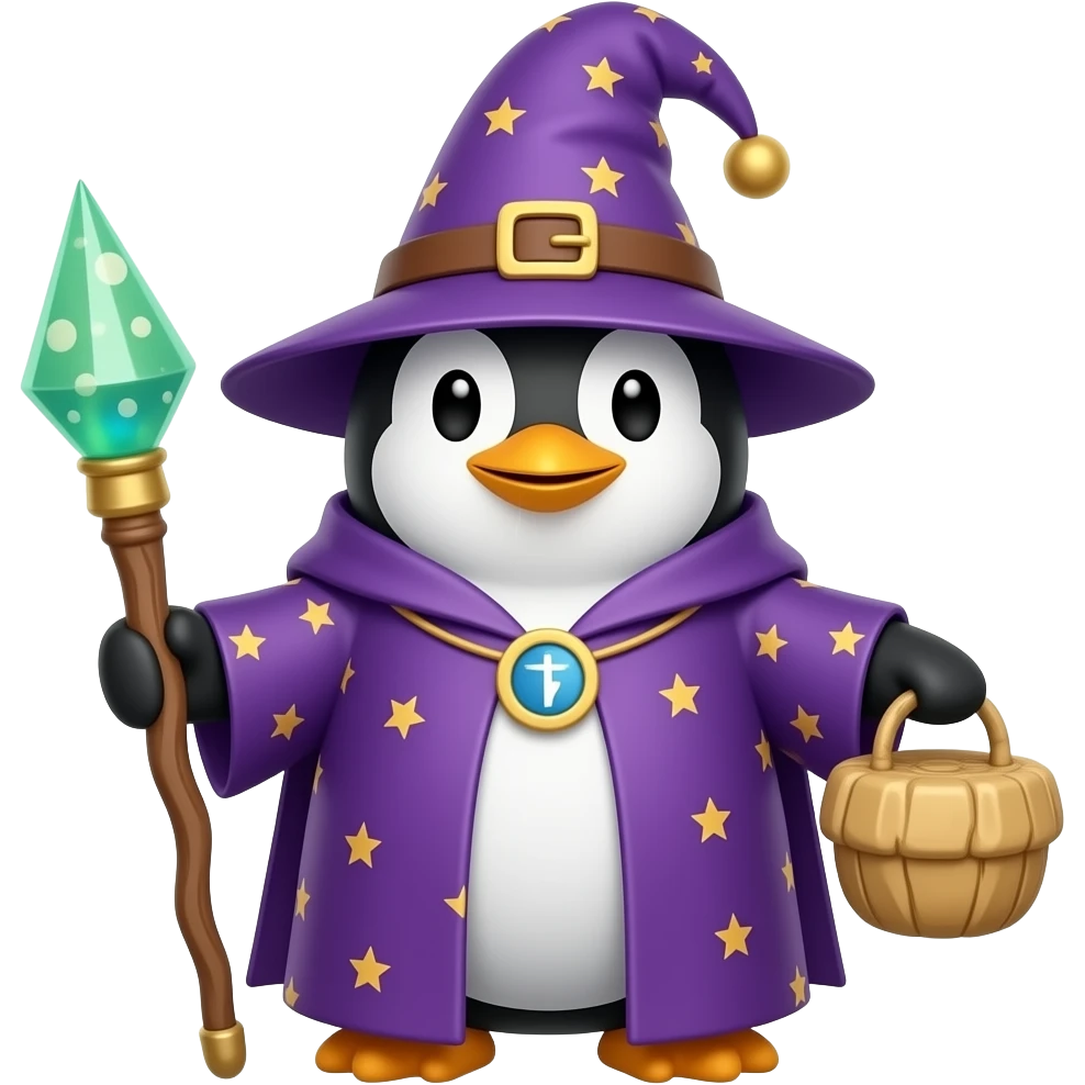 Penguin Wizard emoji