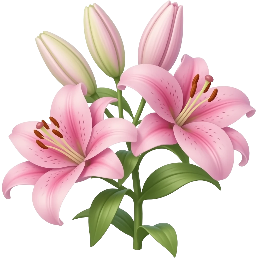 pink lily flowers emoji