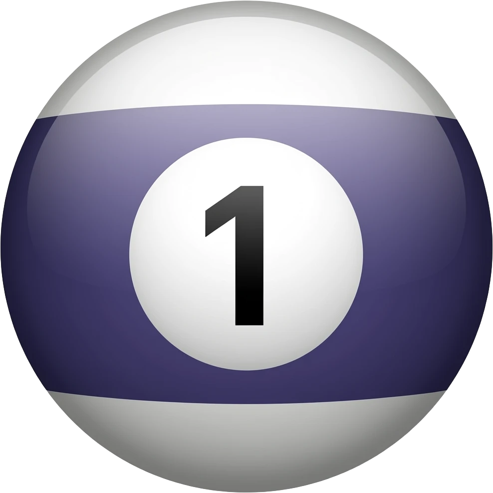 pool ball emoji with a number 1 emoji