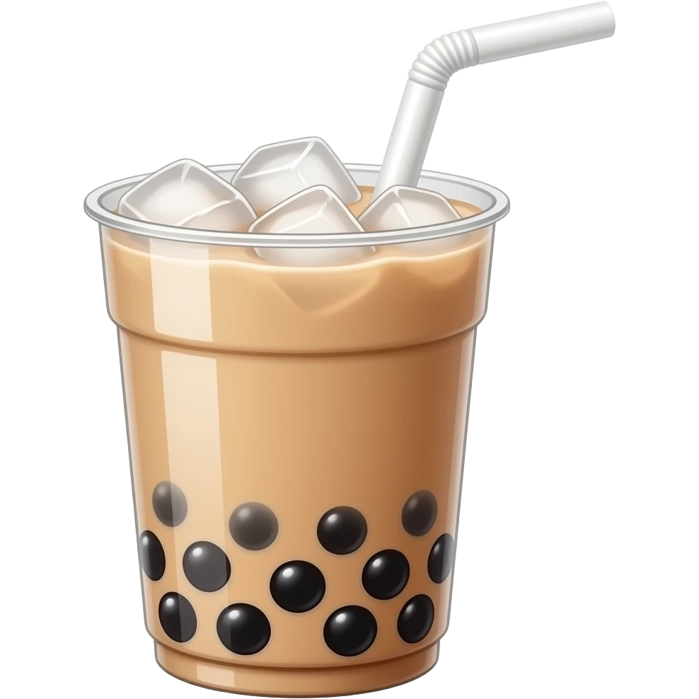 珍珠奶茶 大杯 多点珍珠 要点冰块 需要白色吸管 emoji