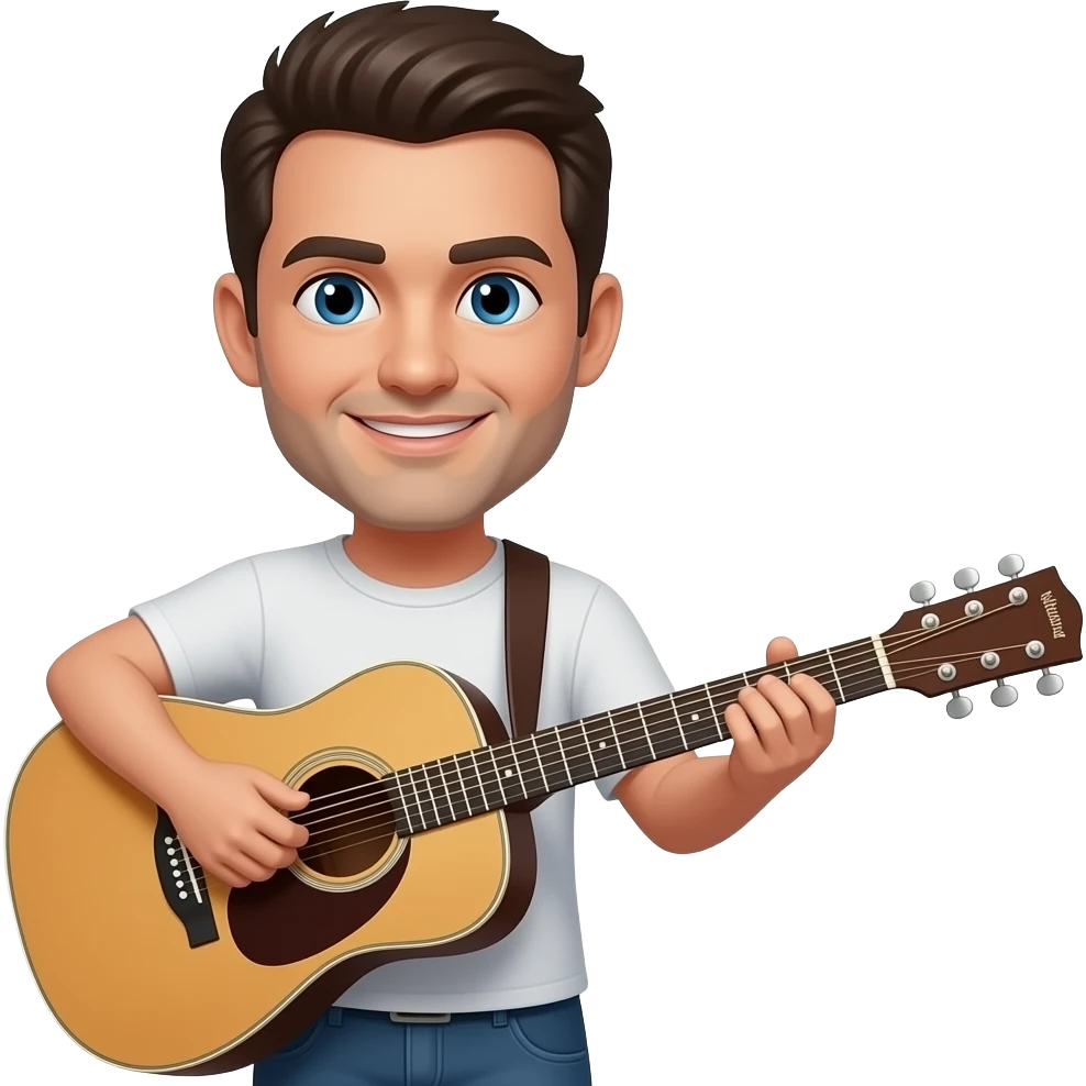 Homen tocando emoji