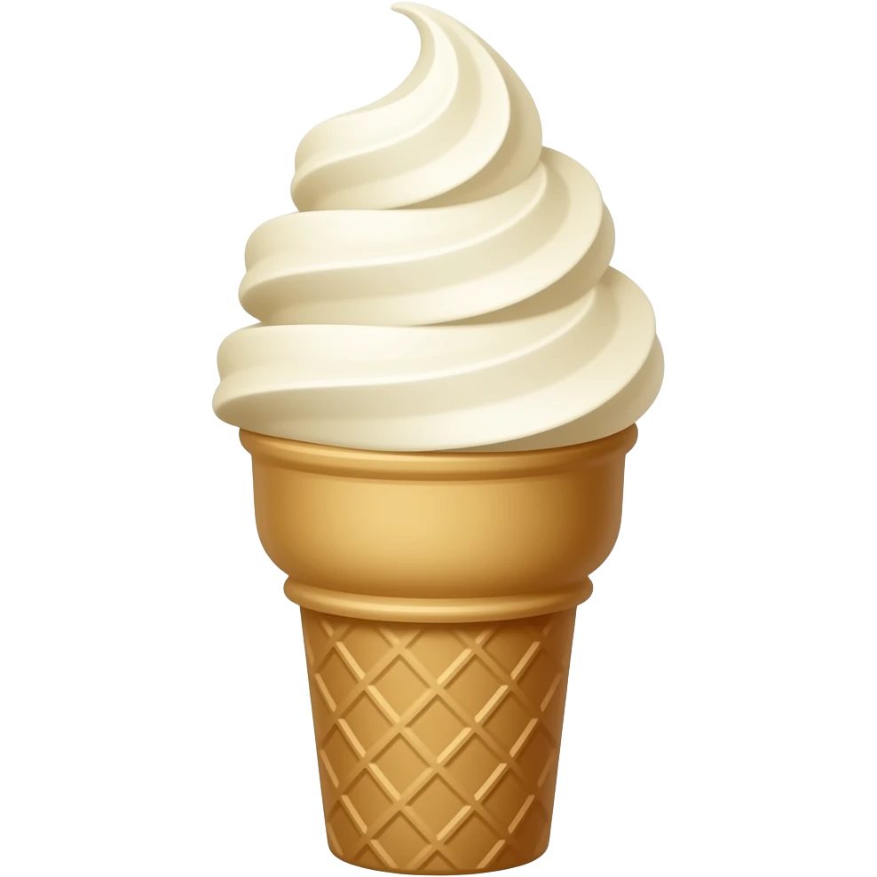 Ice cream cone vanilla emoji