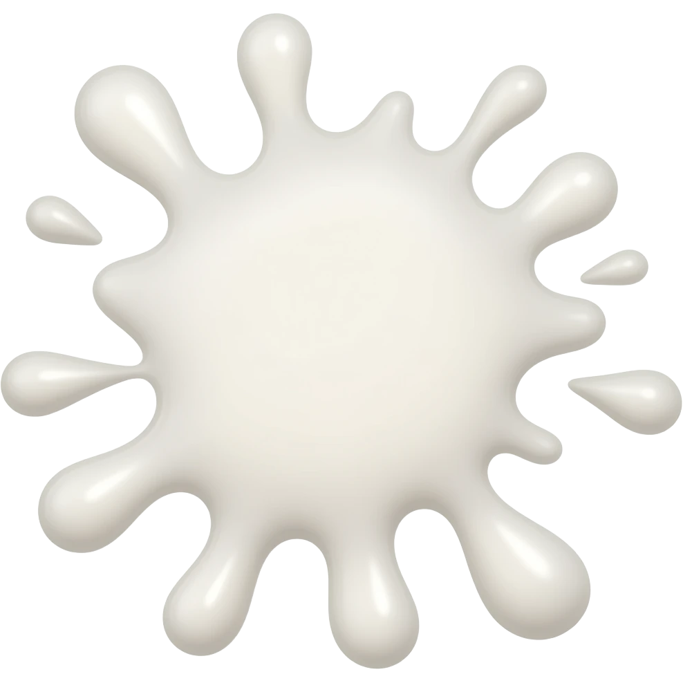 a splat with drops of glossy transparent milky jelly emoji