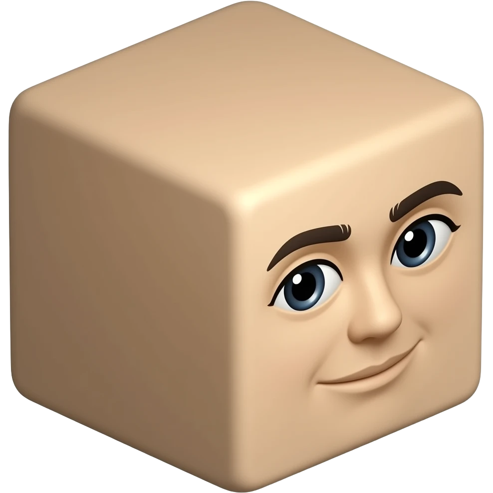 cube with face emoji