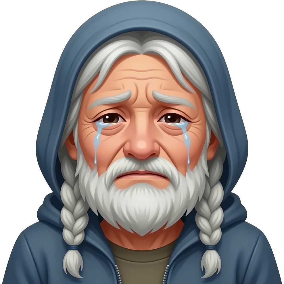 crying extremely hard poor begger old lady emoji
