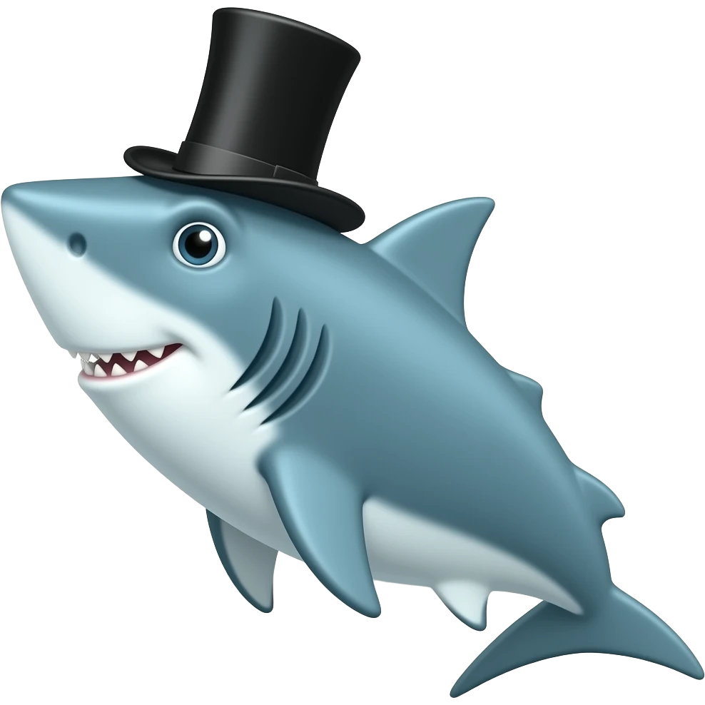 Shark with a top hat emoji | AI Emoji Generator