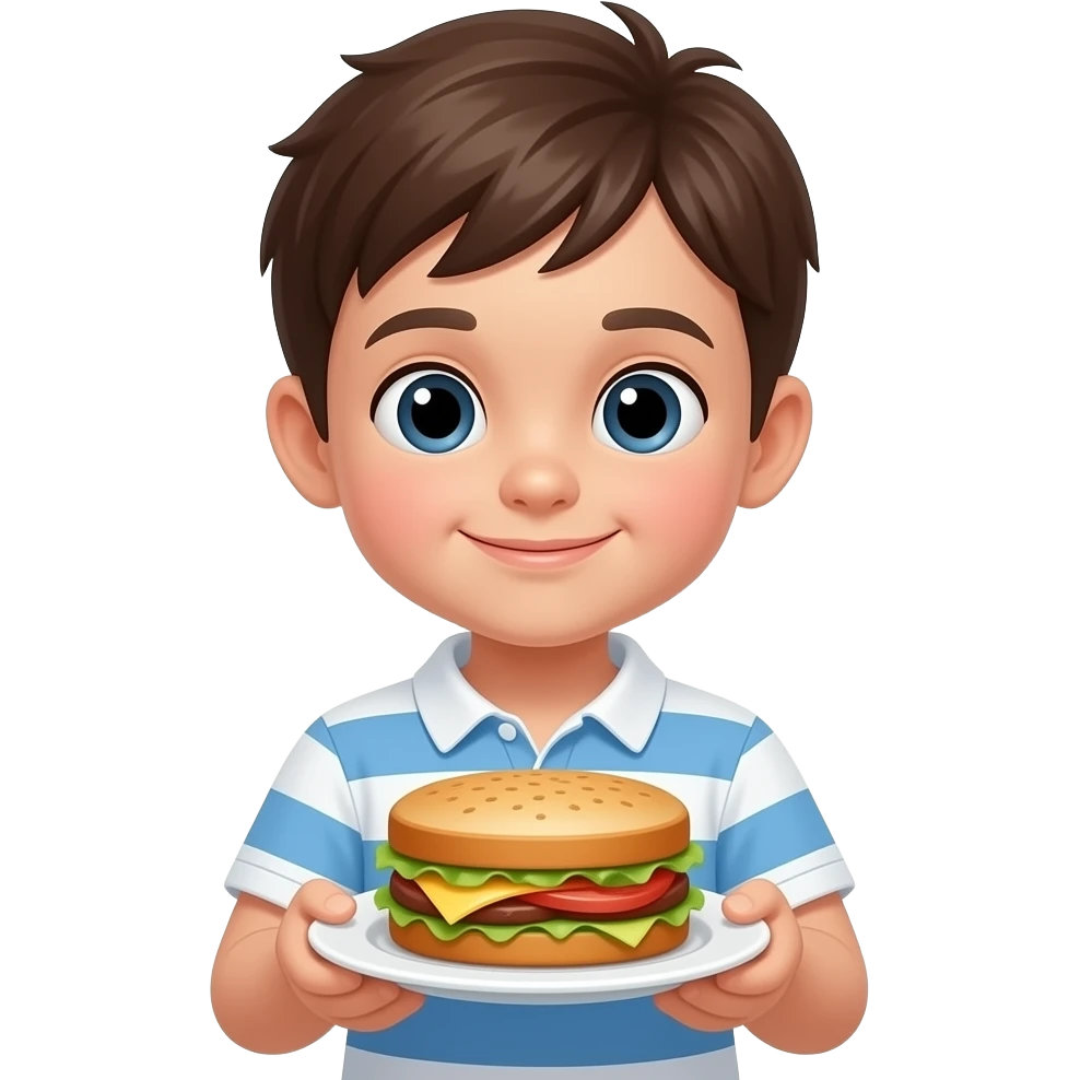 kid with sandwich on a plate emoji
