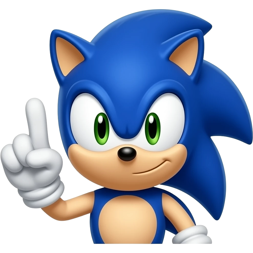 Sonic two finger pose emoji