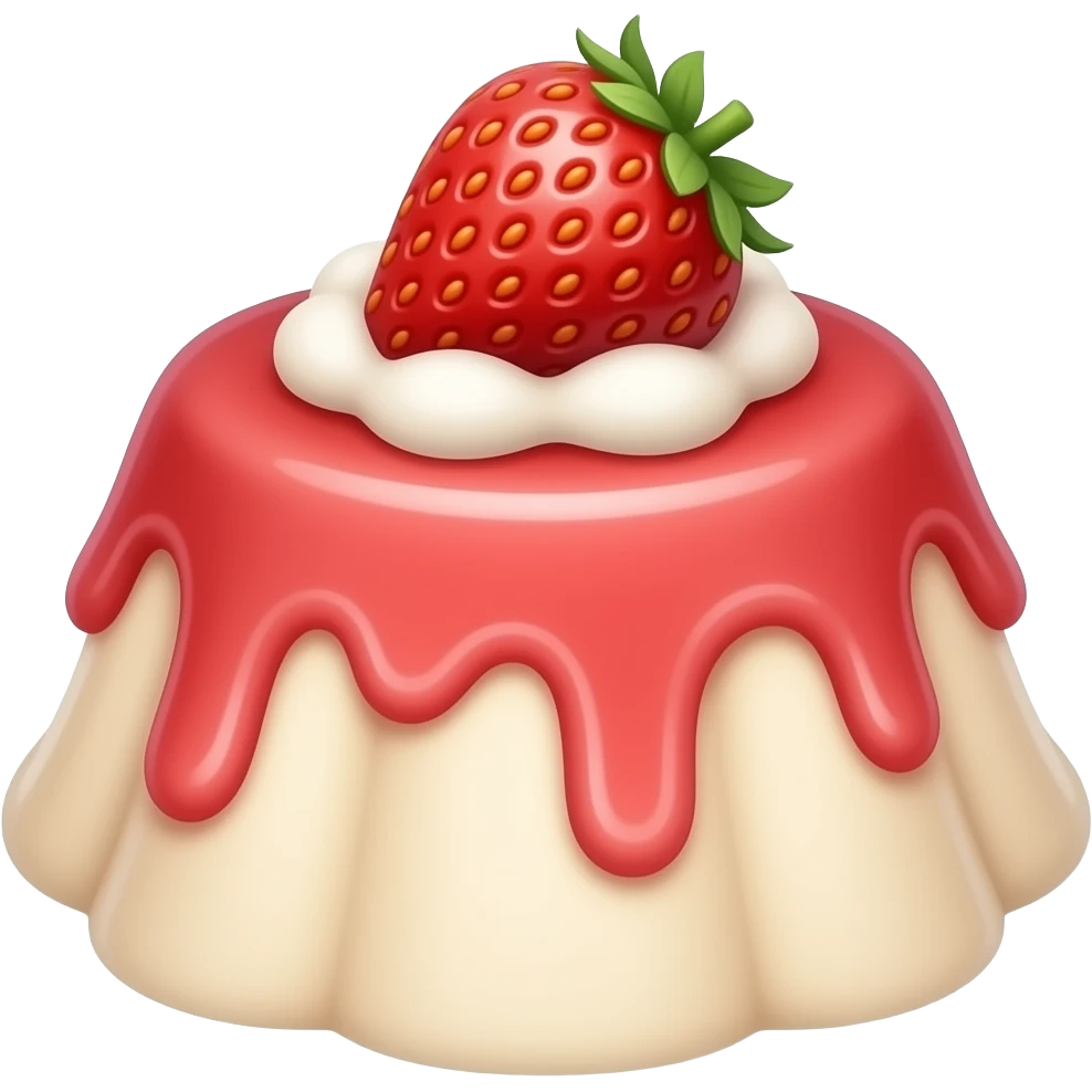 Pudding strawberry emoji