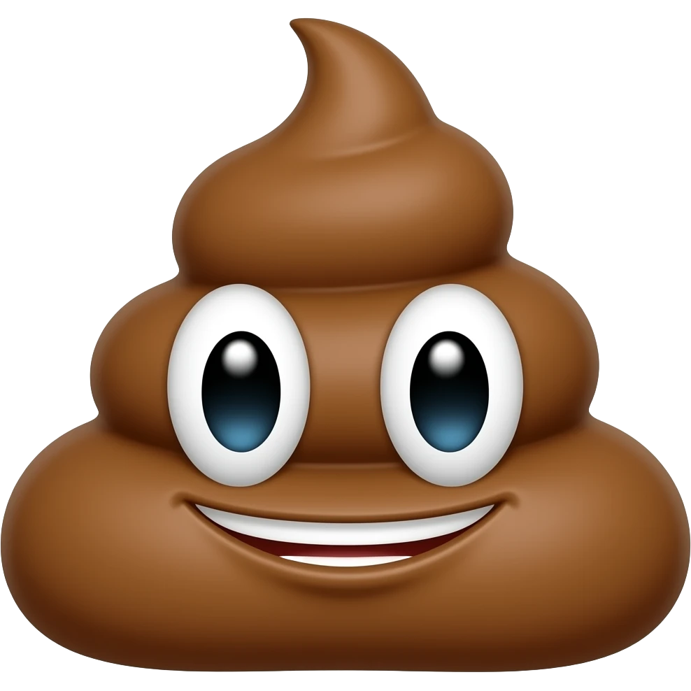 Poop hair emoji