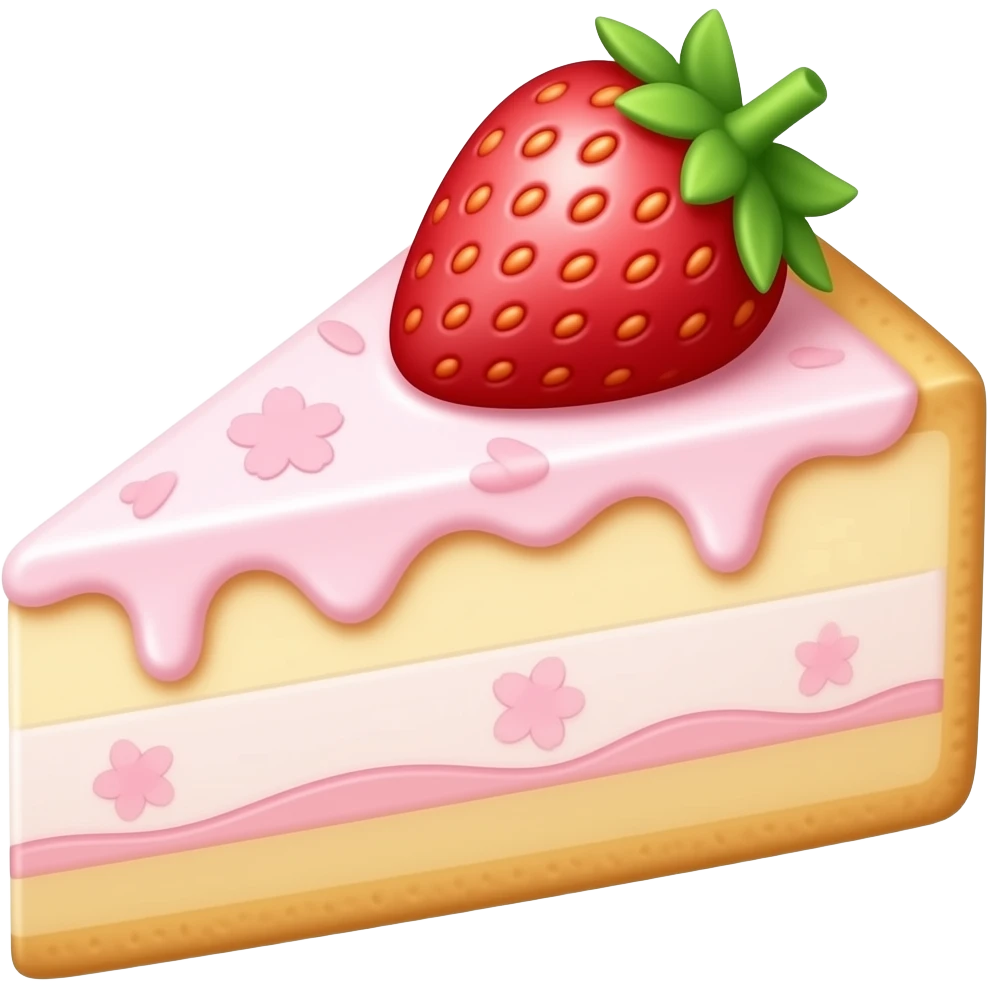 Strawberry Sakura cheesecake emoji