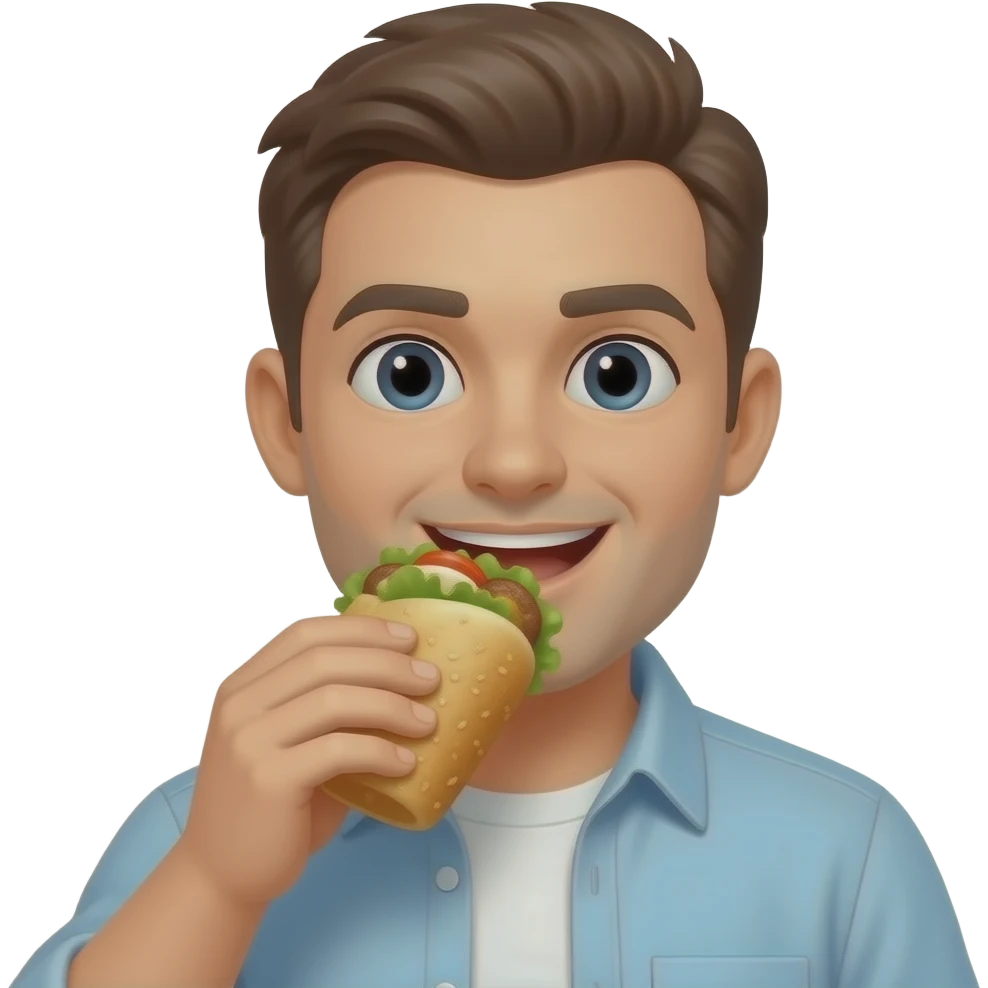 man eating doner emoji