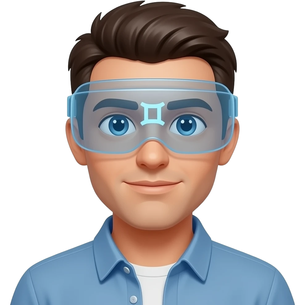 Person with Gemini   app for the head emoji