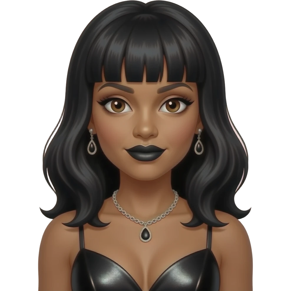LeToya Luckett from Famous People with dark brown eyes, long black bang ...
