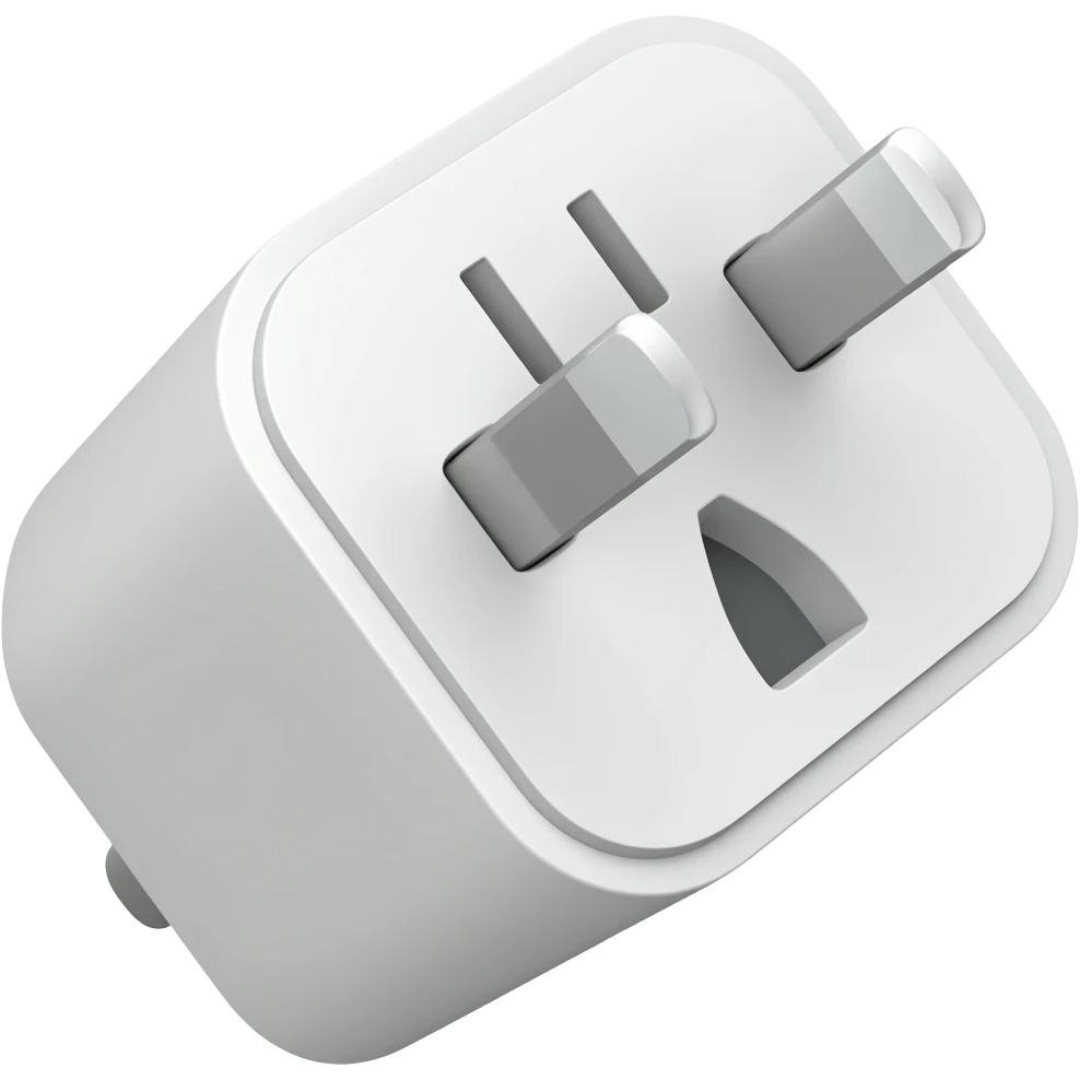 White 3 pin plug like an iPhone charger emoji