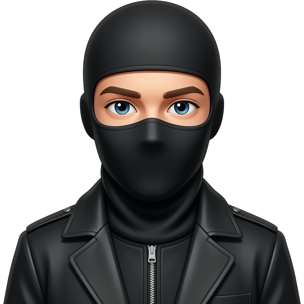 white teen wid baliclava on with a designer coat on emoji